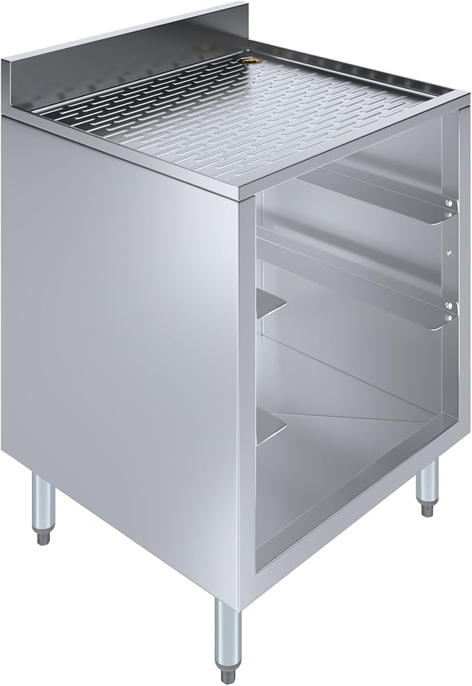 AmGood 22-1/2 in. x 24 in. x 30 in Stainless Steel Glass Rack Storage Cabinet by AmGood