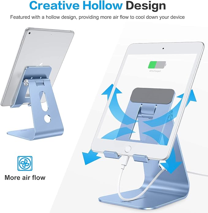 OMOTON Adjustable Tablet Stand for Desk, Upgraded Longer Arms for Greater - Image 5