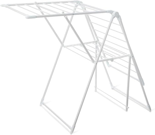 Amazon Basics Foldable 2-Wing Metal Clothes Drying Rack, 61x23.6x39.3 inches by AmazonBasics