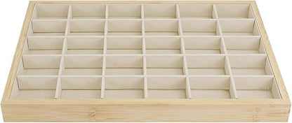 MOOCA 2 Pcs Set Bamboo Jewelry Display Tray Organizer - Image 5