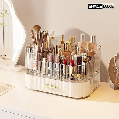 Makeup Organizer with Drawers and 360° Rotating Brush Holder, Large Capacity - Image 7