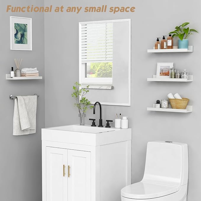 Forbena White Picture Ledge Shelf, Floating Shelves - Image 6