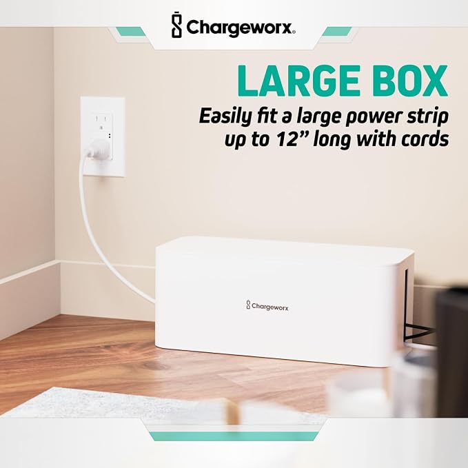 ChargeWorx Cable-Management Box Set, Cord Organizer, Cable Box to Hide Surge - Image 6