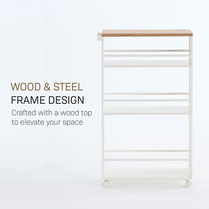 YAMAZAKI home Tower Rolling Slim Storage Cart - Image 7
