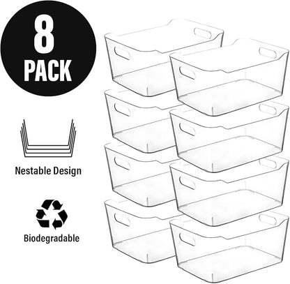Clear Plastic Storage Bins, Small Fridge Organizer Kitchen Organizers and - Image 6