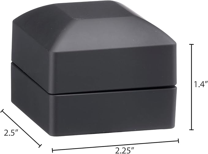 Allure - Luxury Ring Box With LED Light, Square Shaped Elegant Diamond Ring Case - Image 3