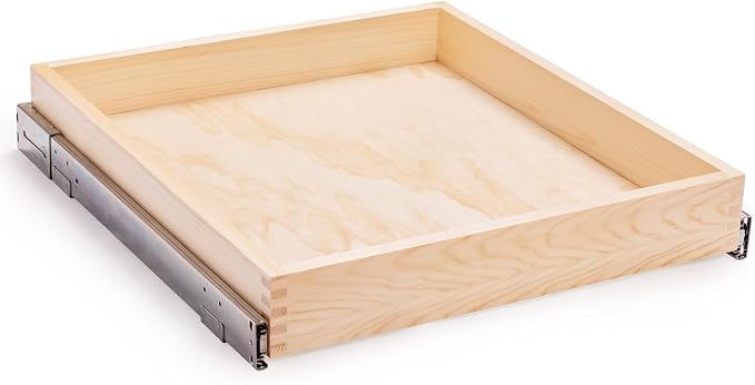 29”W x 21”D x 3”H Soft Close Slide Out Wood Drawer Organizer by Mulush
