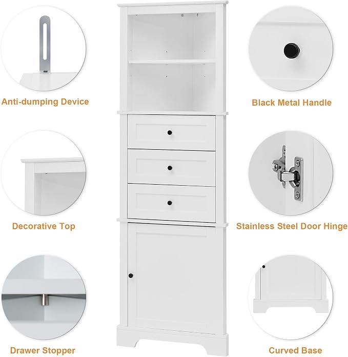 68.9" Tall Triangle Corner Cabinet - Image 3