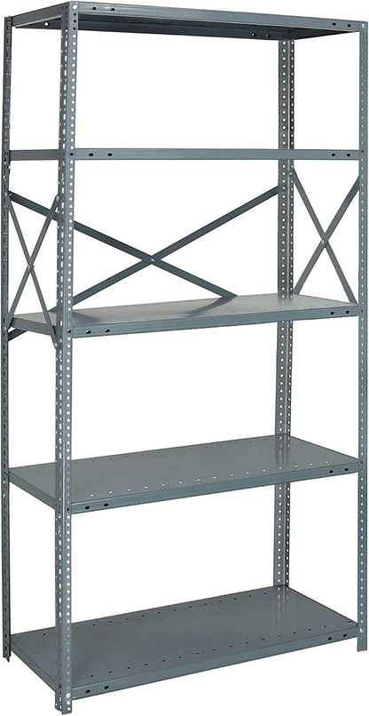 Quantum Storage Systems 75-1236-5 IRONMAN Solid Heavy Duty 5 Shelves 75" H x by QuantumStorageSystems
