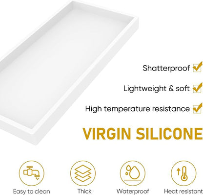 Bathroom Counter Tray, EG-SIPRO High-Grade Thickened Silicone Bathroom Vanity - Image 5