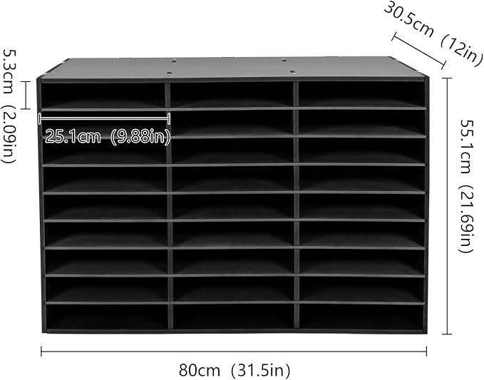 27 Compartments Literature Organizer, Desktop File Sorter Mail Center Paper - Image 7
