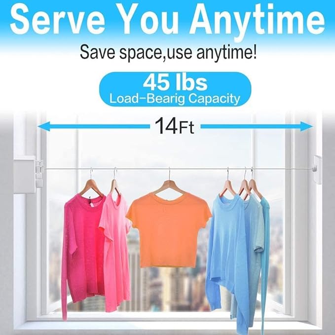 JOOM Retractable Clothesline Indoor Double Clothes Lines retracting | Heavy Duty - Image 3