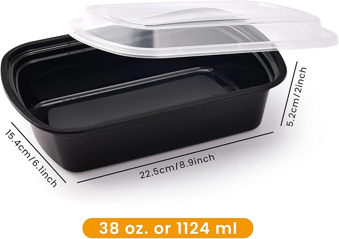 38oz Meal Prep Containers, Extra Large &Thick Food Storage Containers - Image 2