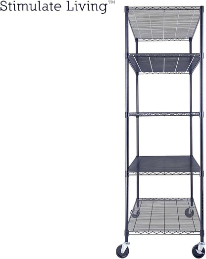 48"x24"x72" Prime Heavy Duty Black 5-Tier Steel Wire Shelving NSF 4000 LBS MAX - Image 9