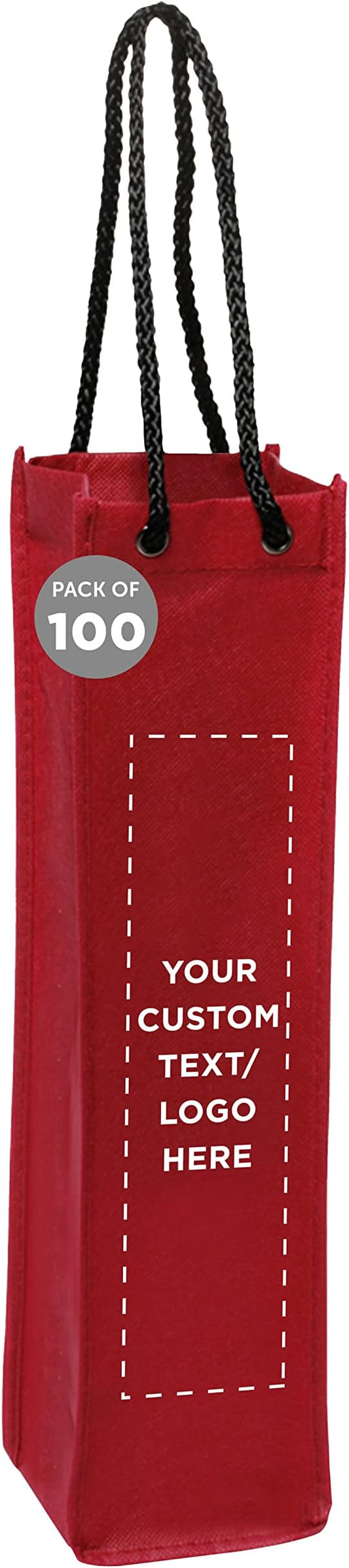 DISCOUNT PROMOS Non-Woven Vineyard Two Bottle Wine Bags by DISCOUNTPROMOS
