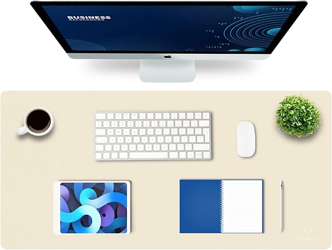K KNODEL Large Office Leather Desk Mat, Mouse and Keyboard Pad, Computer and by K+KNODEL