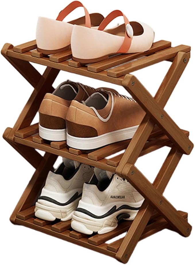 YYW Bamboo Shoe Rack for Entryway, Free Standing Shoe Racks Shelf Closet by YYW