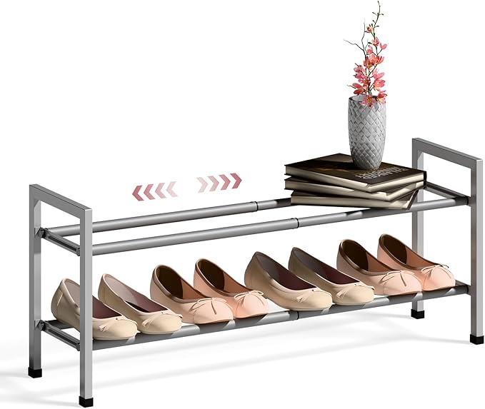 Bumusty 2 Tier Expandable Shoe Rack by Bumusty