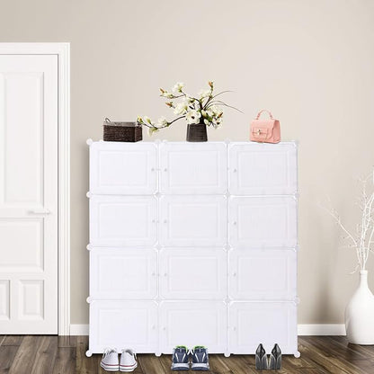Portable Shoe Rack, 48 Pair DIY Shoe Storage Shelf Organizer, Plastic Shoe - Image 2