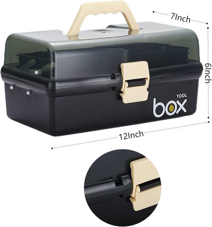 2PCS 12'' Three-Layer Clear Plastic Storage Box/Tool Box - Image 2