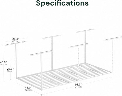 SunsGrove 4x8 Garage Storage Overhead Rack Organization, Adjustable Ceiling - Image 3