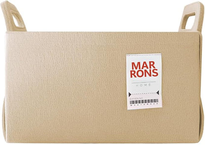 Collapsible Felt Beige Storage Bin Medium 11"x7.1"x7.1" – Foldable Basket by MARRONS
