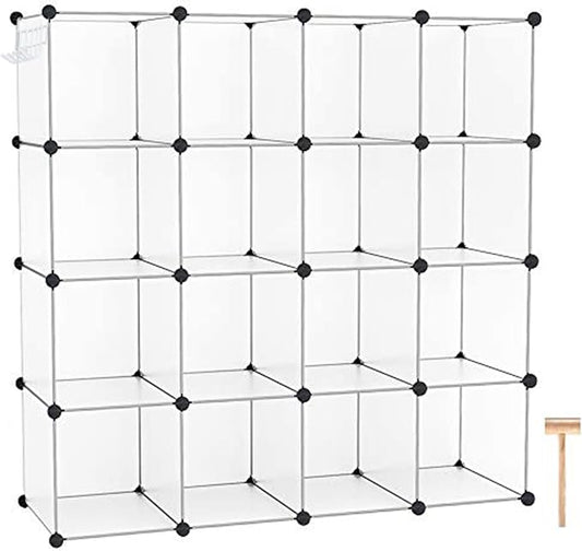 C&AHOME Cube Storage Organizer, 16-Cube Shelves Units, Plastic Storage Cubes by CAHOME