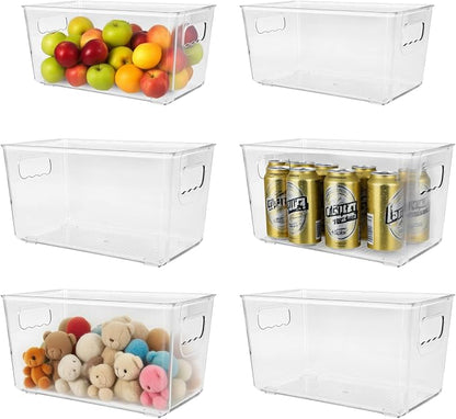6 Pack Clear Plastic Storage Bins by Slomg