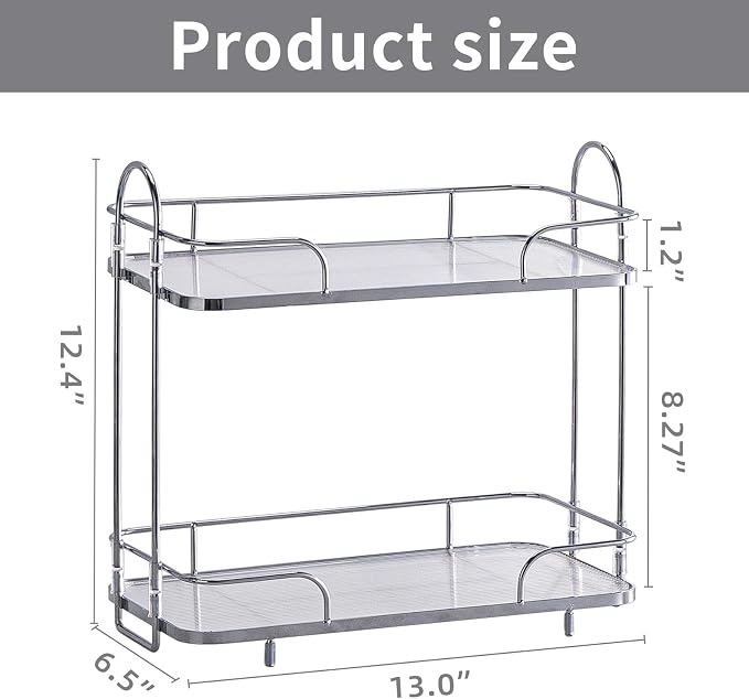 Seoneiro 2 Tier Corner Bathroom Counter Organizer, Cosmetic Skincare ，Bathroom - Image 4