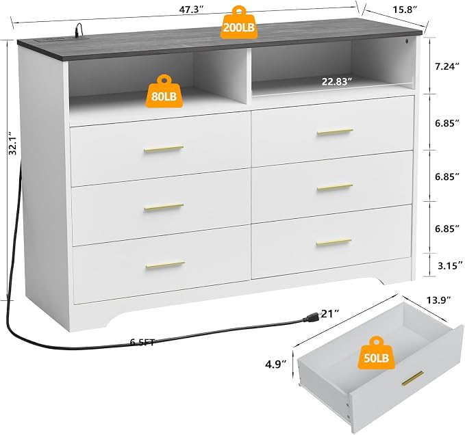 LIDYUK Dresser for Bedroom, Wood Dresser - Image 2