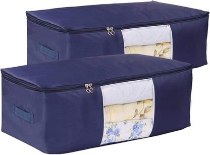 Comforter Storage Bags Pack of 2, Pillow Beddings/Blanket Clothes Organizer by VEAMOR