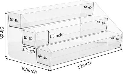 Acrylic Spice Rack, Tiered Spice Rack Shelf Seasoning Organizer - Image 3