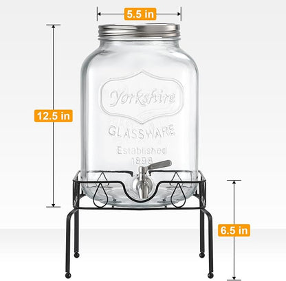 2 Gallon Glass Beverage Dispenser - Image 2