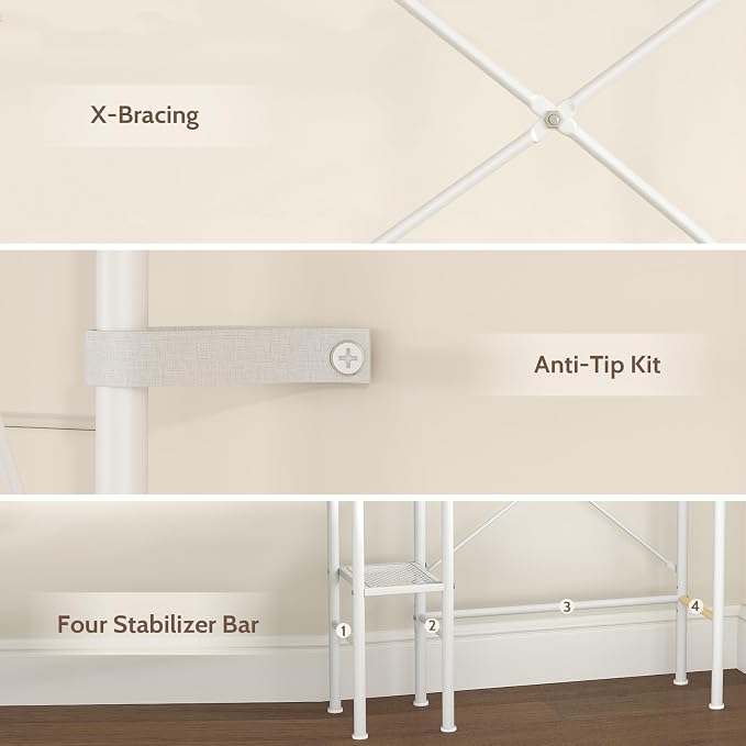 7-Tier Over the Toilet Storage Rack, Heavy-Duty Metal Bathroom Organizer - Image 7