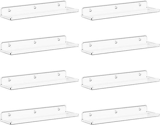 Lifewit Floating Shelves for Wall, 8 Pack Clear Acrylic Shelf 15" Room Decor by Lifewit