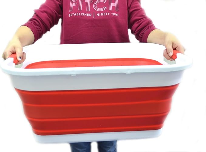 SAMMART 41L Collapsible Plastic Laundry Basket-Foldable Pop Up Storage - Image 6