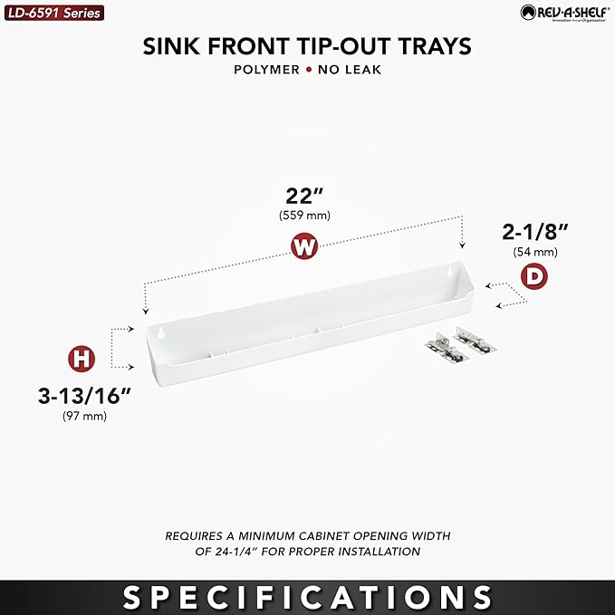 Rev-A-Shelf 22" Tip-Out Plastic Sink Tray - Image 3