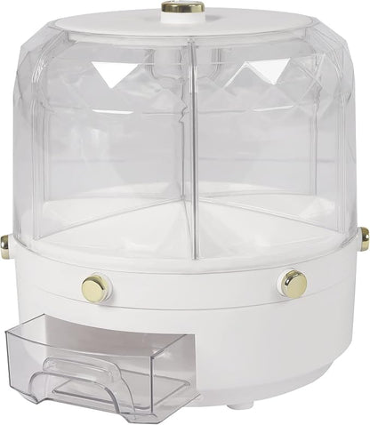 Cereal Dispenser Countertop 360° Rotating Grain Storage Container 13.2 Lbs Rice - Image 9
