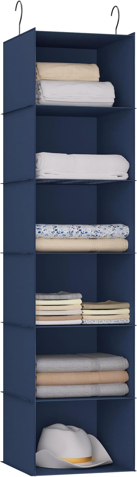Hanging Closet Organizer and Storage 6-Shelf, Easy Mount Foldable Hanging by DonYeco