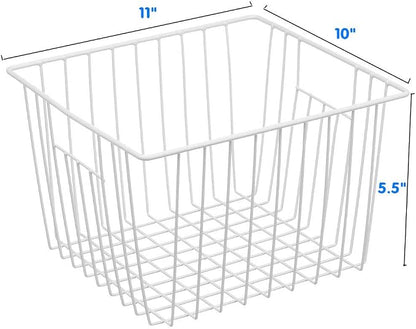 4 Pack Wire Storage Baskets for Organizing, Freezer Organizer Bins, Pantry - Image 2