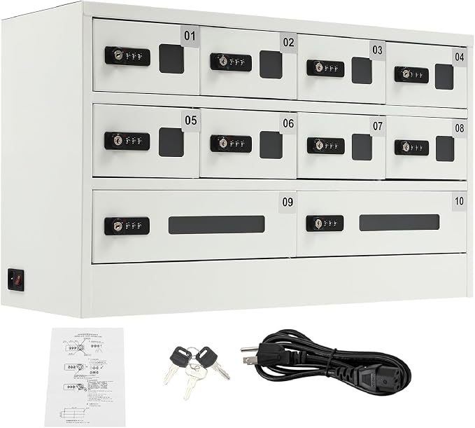 10 Slots Cell Phone Locker Charging Station & Locker Cellphone Charging Station by Pinelicorn