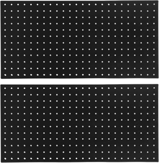 LiebeWH Metal Pegboard Wall Organizer 2 Panels 24x12 Inch Black Heavy Duty Peg by LiebeWH