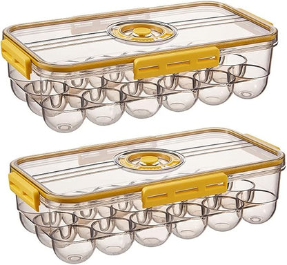 CottonColors Egg Holder for Fridge 18 Egg Container for Refrigerator Plastic by CottonColors