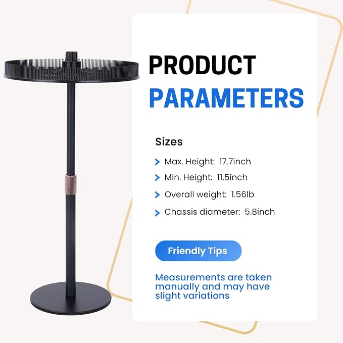 Adjustable Hair Extension Stand – Matte Black Metal, Tangle-Free Storage & - Image 4