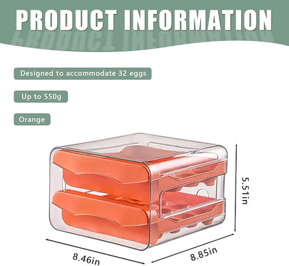 Refrigerator egg rack, egg container, egg storage box, double-layer transparent - Image 2