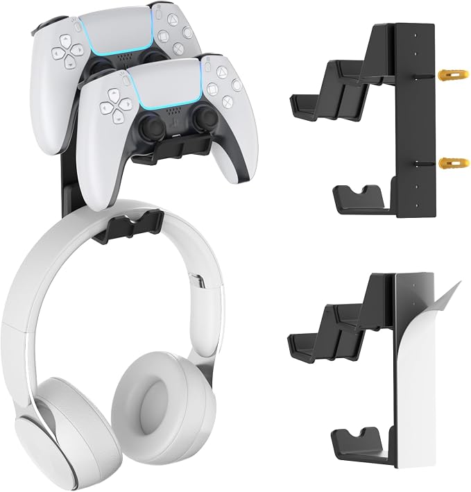 KDD Dual Controller & Headphone Holder Stand Wall Mount by KDD