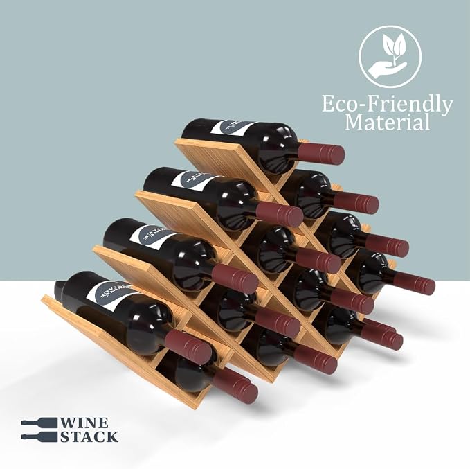 13 Bottle Bamboo Small Wine Rack - Image 8