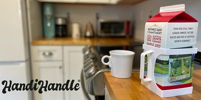 HandiHandle® Half Gallon Milk, or Beverage Carton Holder | Lightweight and Slim - Image 3
