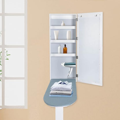 Wall Mounted Ironing Board Cabinet, Built in Swivel Ironing Board Folding - Image 7