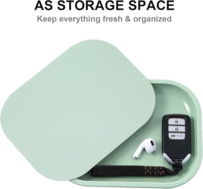 HOKirin Metal Tray with Soft Magnetic Lid, Metal Small Tray with Spill Proof - Image 2